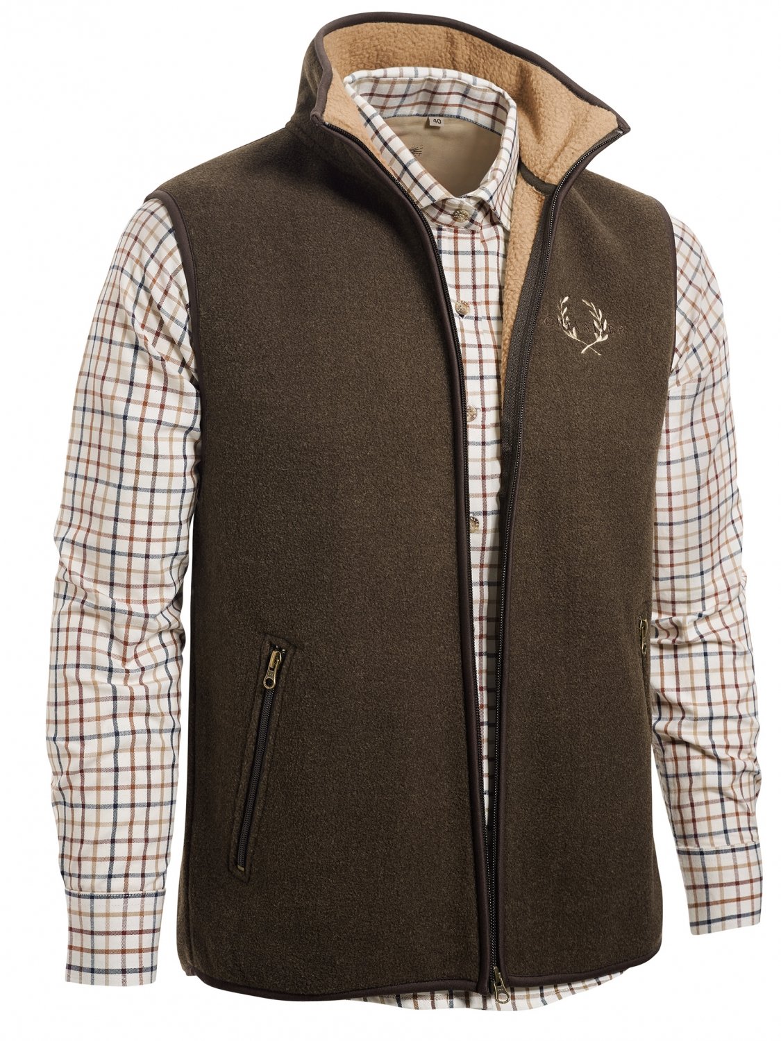Chevalier Mainstone Fleece Vest Brown Melange Fleece Jagtuniverset